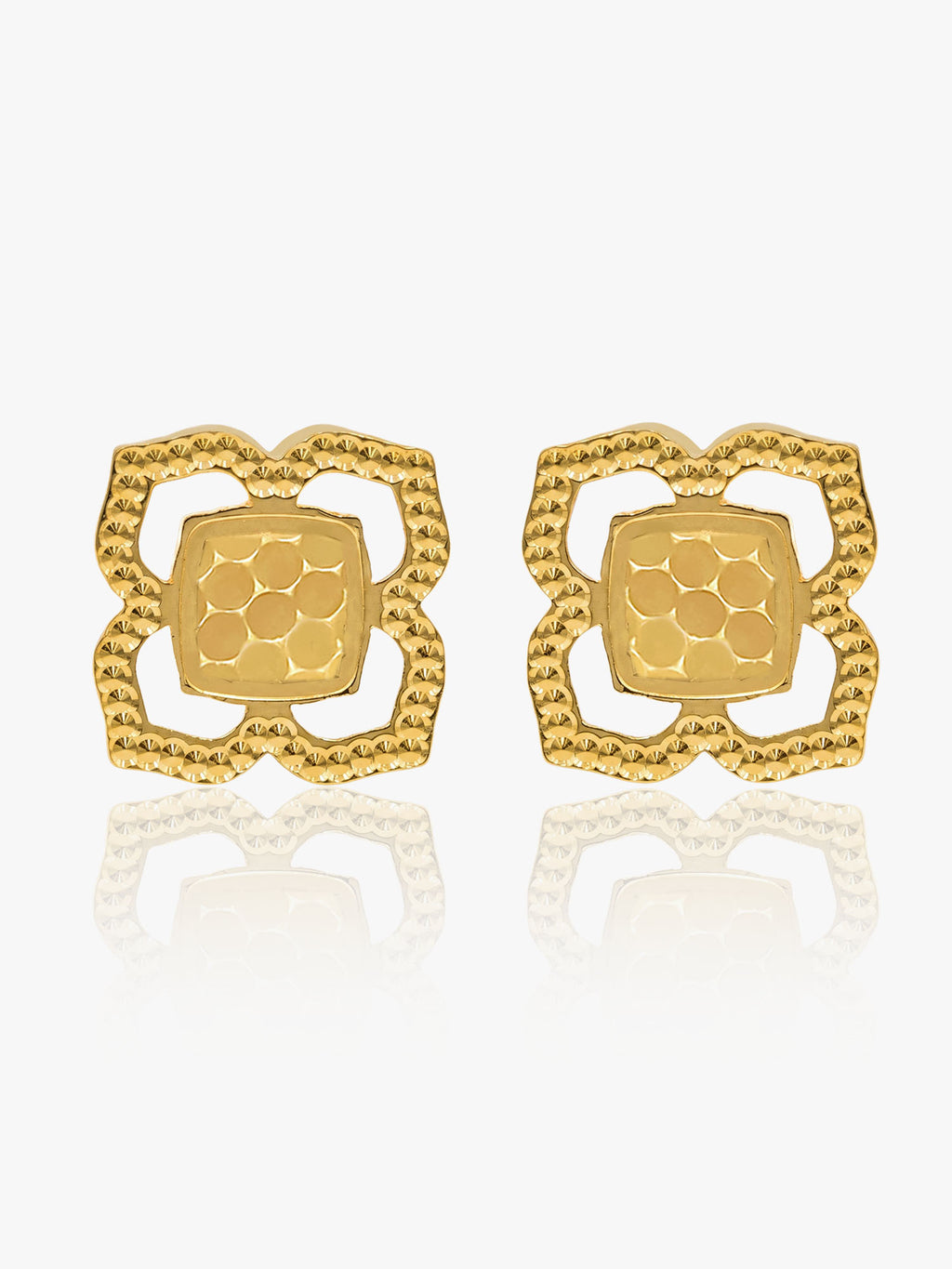 916 Gold Honey Comb Earring