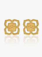 916 Gold Honey Comb Earring