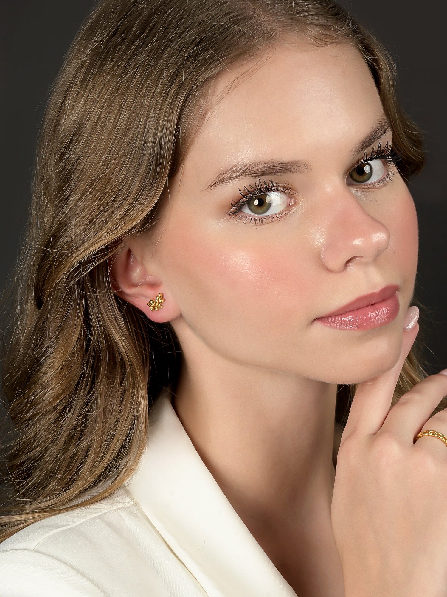 916 Gold Leaf Earring