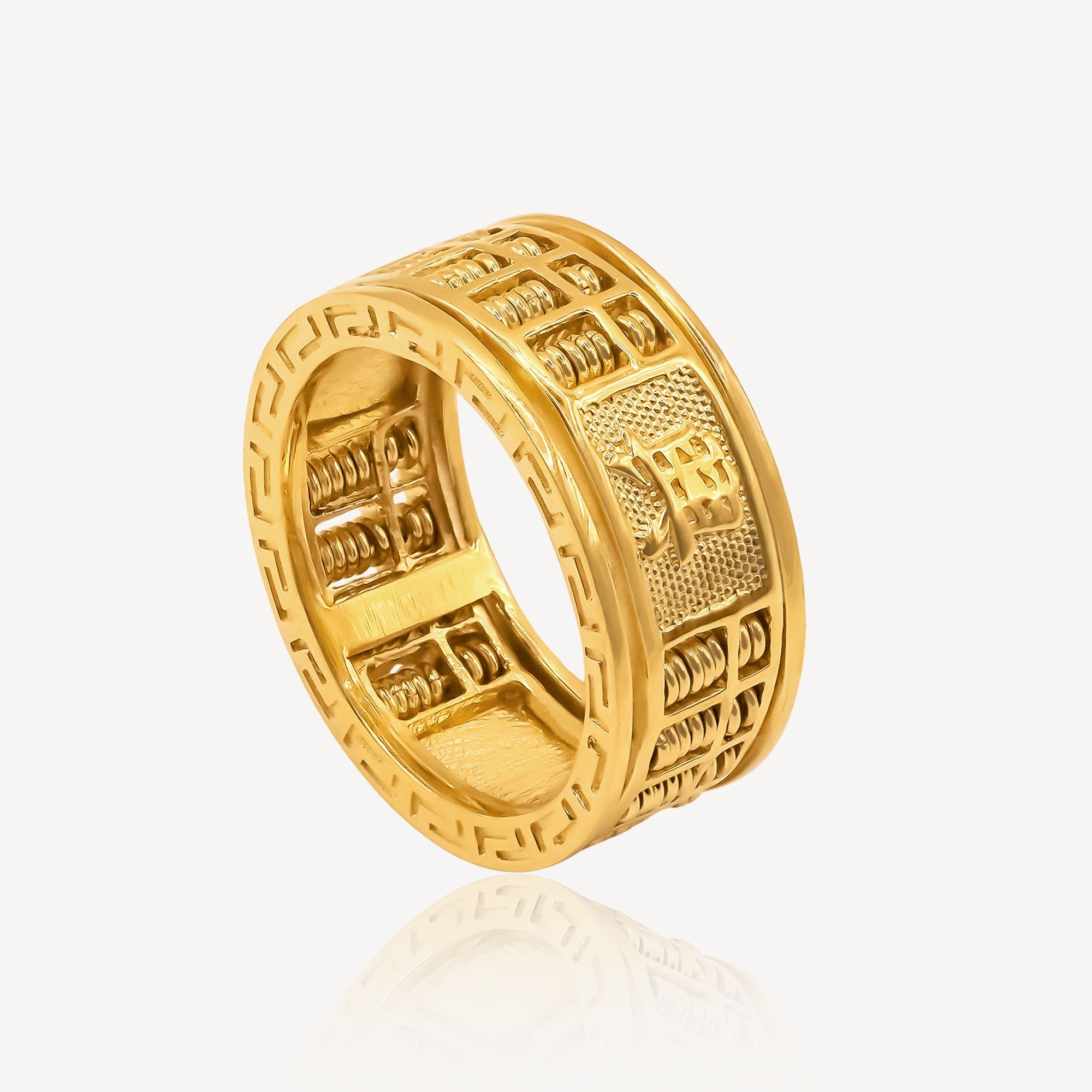 916 Gold 兴旺发 Abacus Ring(Rotate)