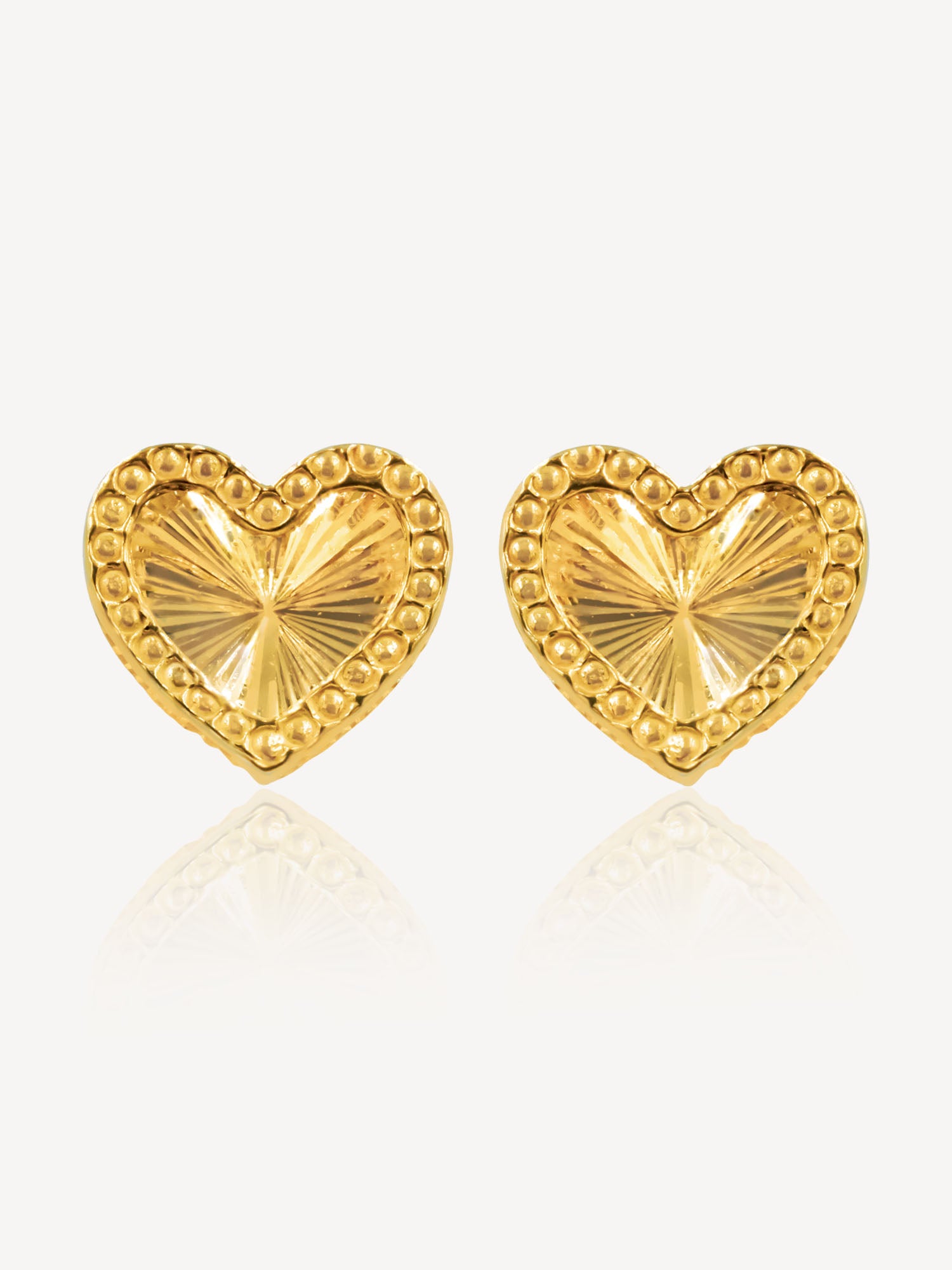 916 Gold Love Ear Studs