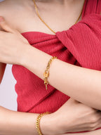 916 Gold Love Lock Bracelet