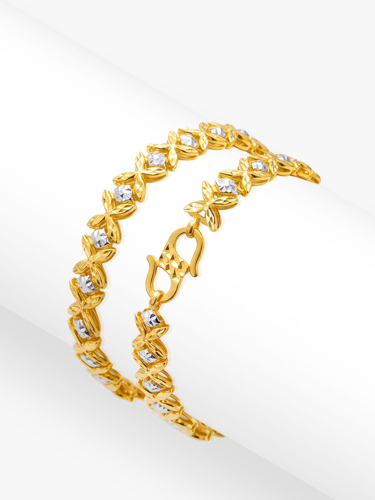 916 Gold Marissa Flora Bracelet (Two Tone)