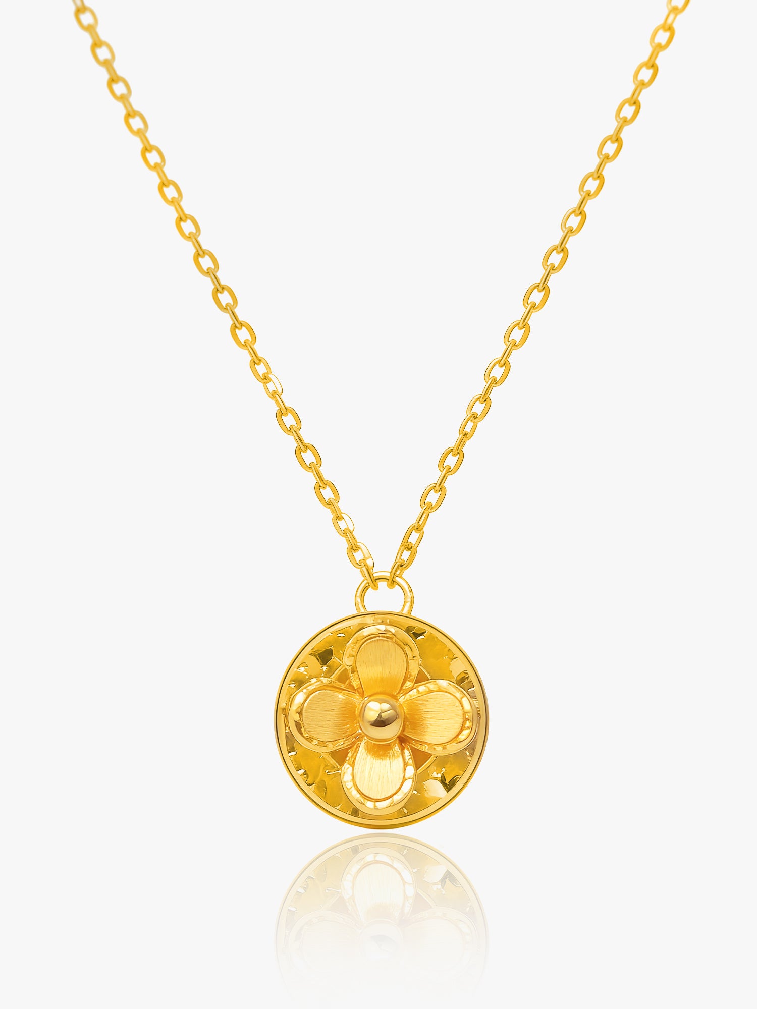 916 Gold Medallion Clover Set Chain