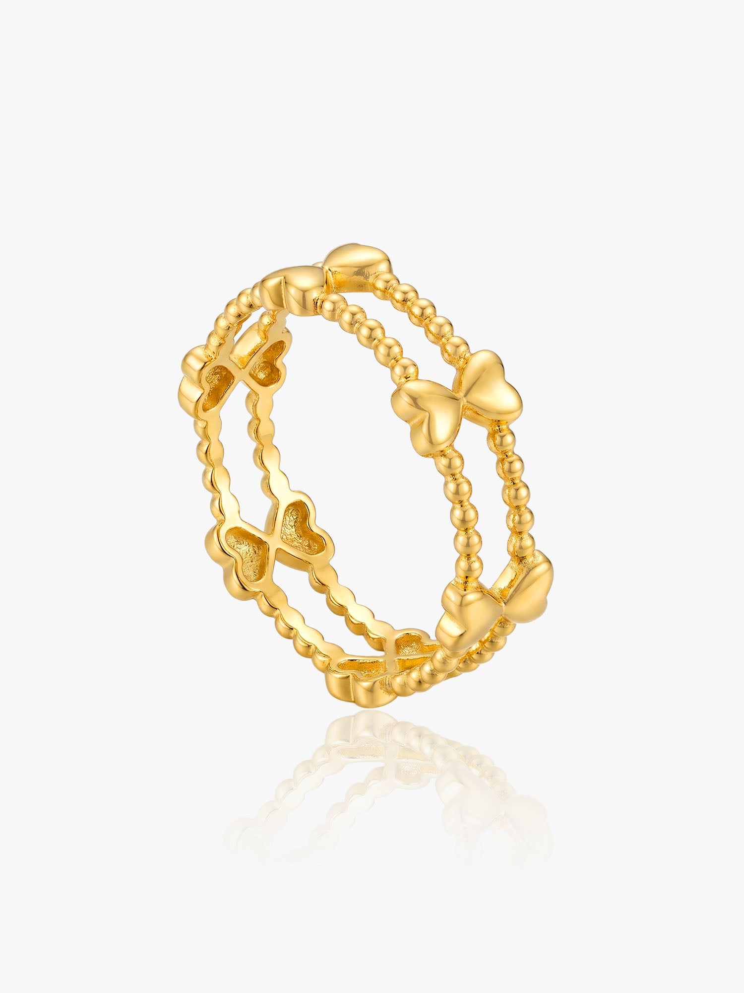 916 Gold Mirror Heart Ring