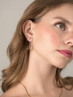 916 Gold Orbs Dangling Earring