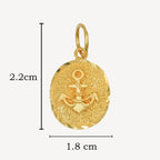 916 Gold Oval Anchor Pendant