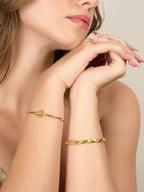 916 Gold Padlock Bangle