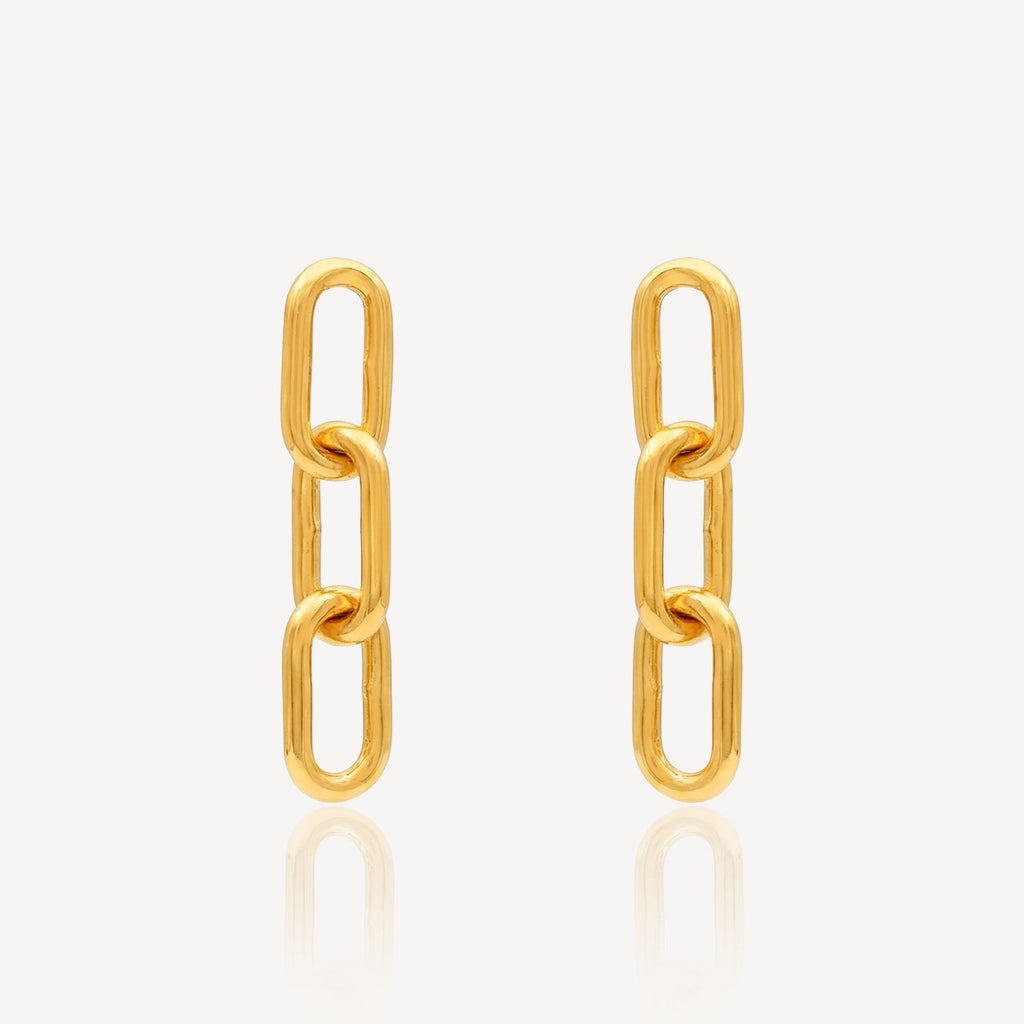 916 Gold Paperclip Dangling Earring