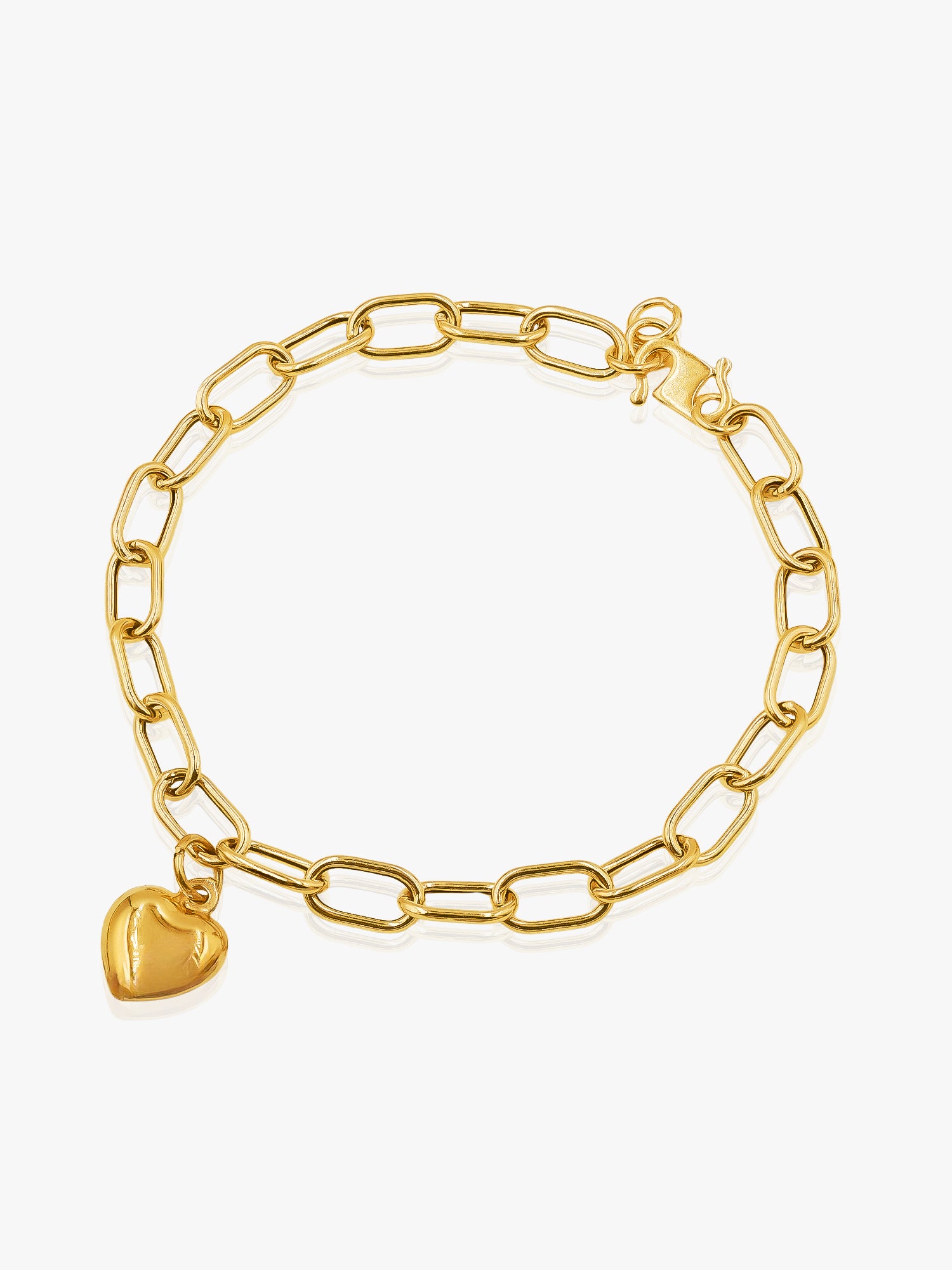 916 Gold Paperclip with Love Bracelet