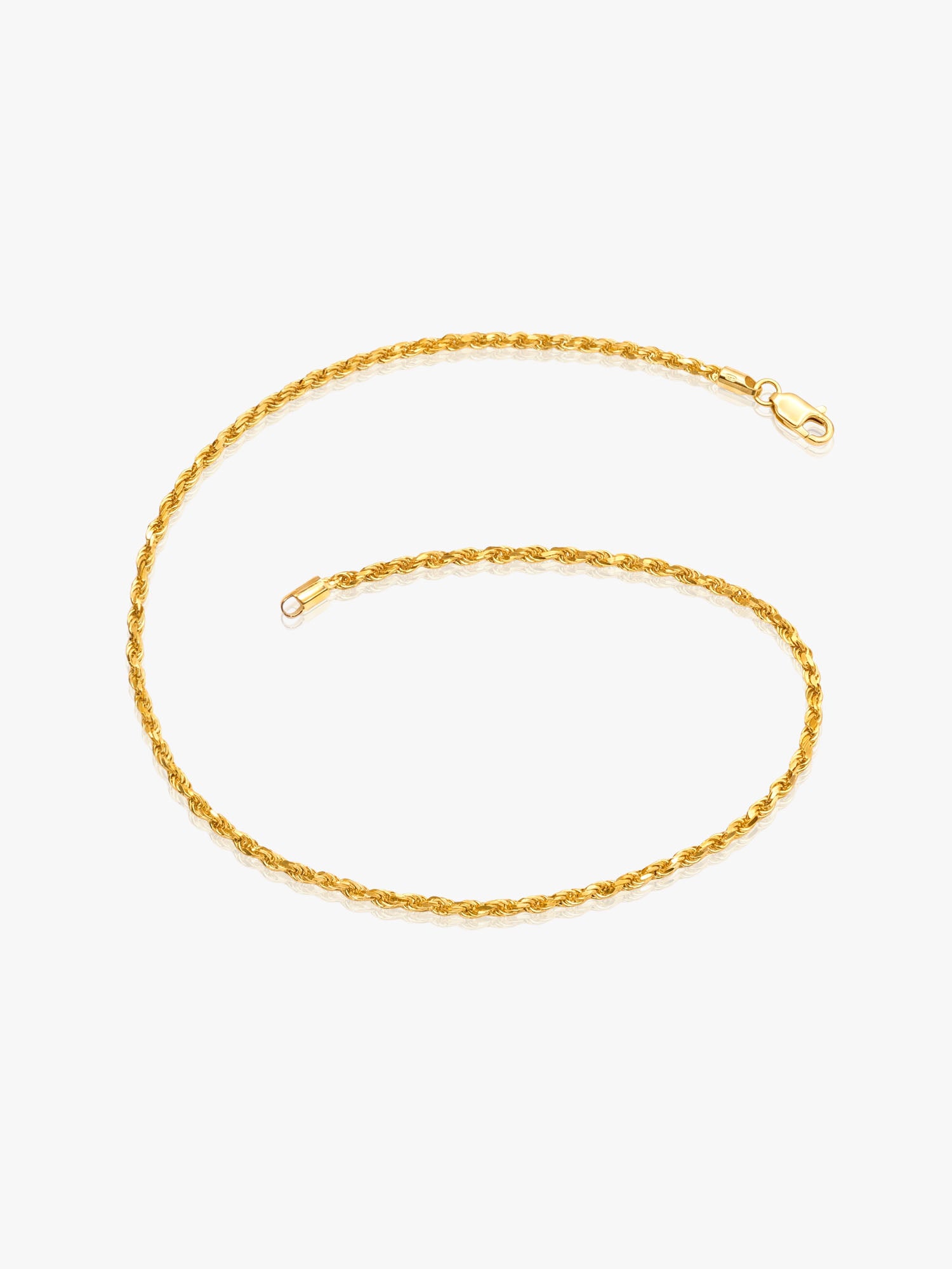 916 Gold Plain Solid Rope Anklet
