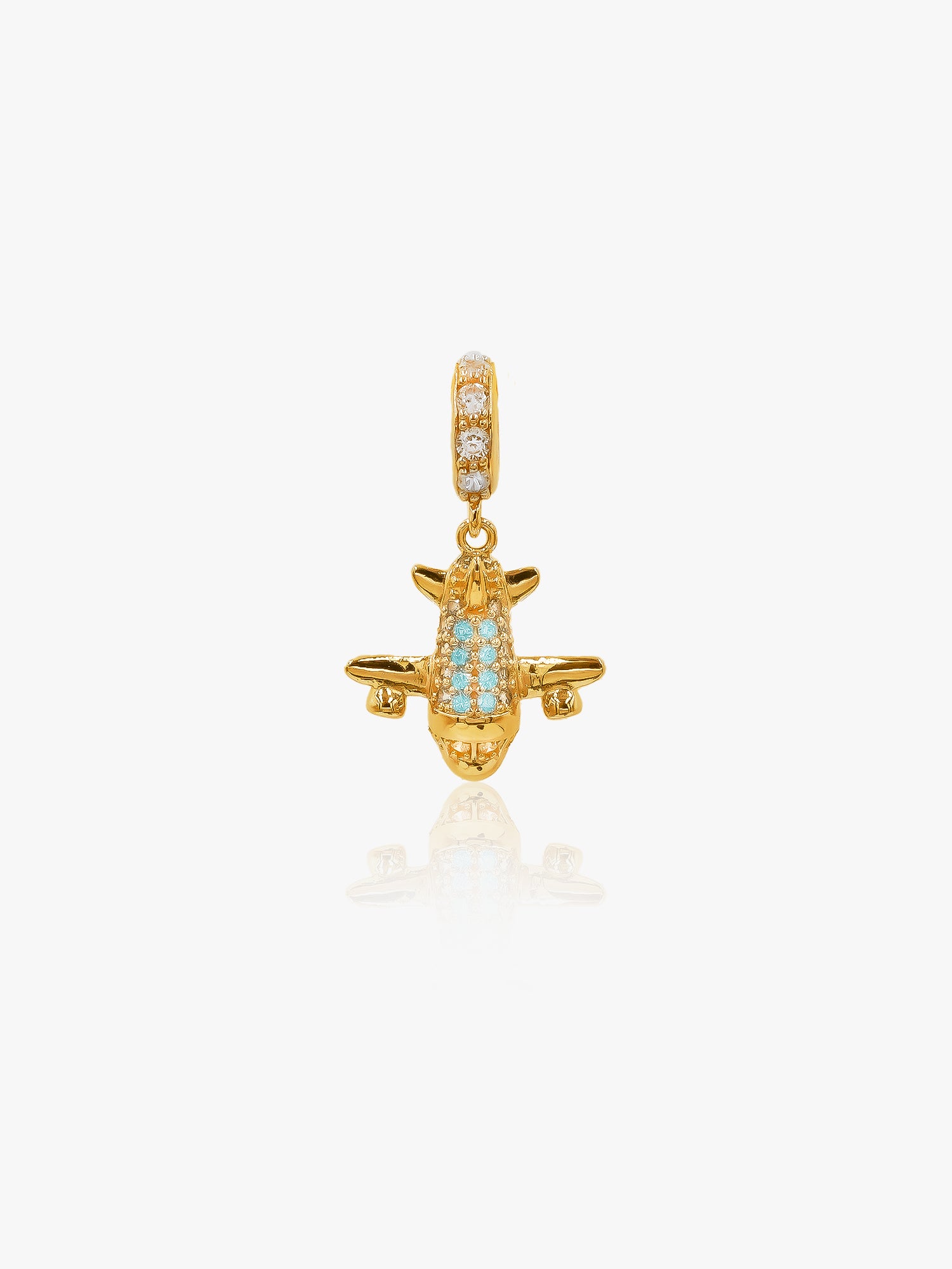 916 Gold Plane Charm