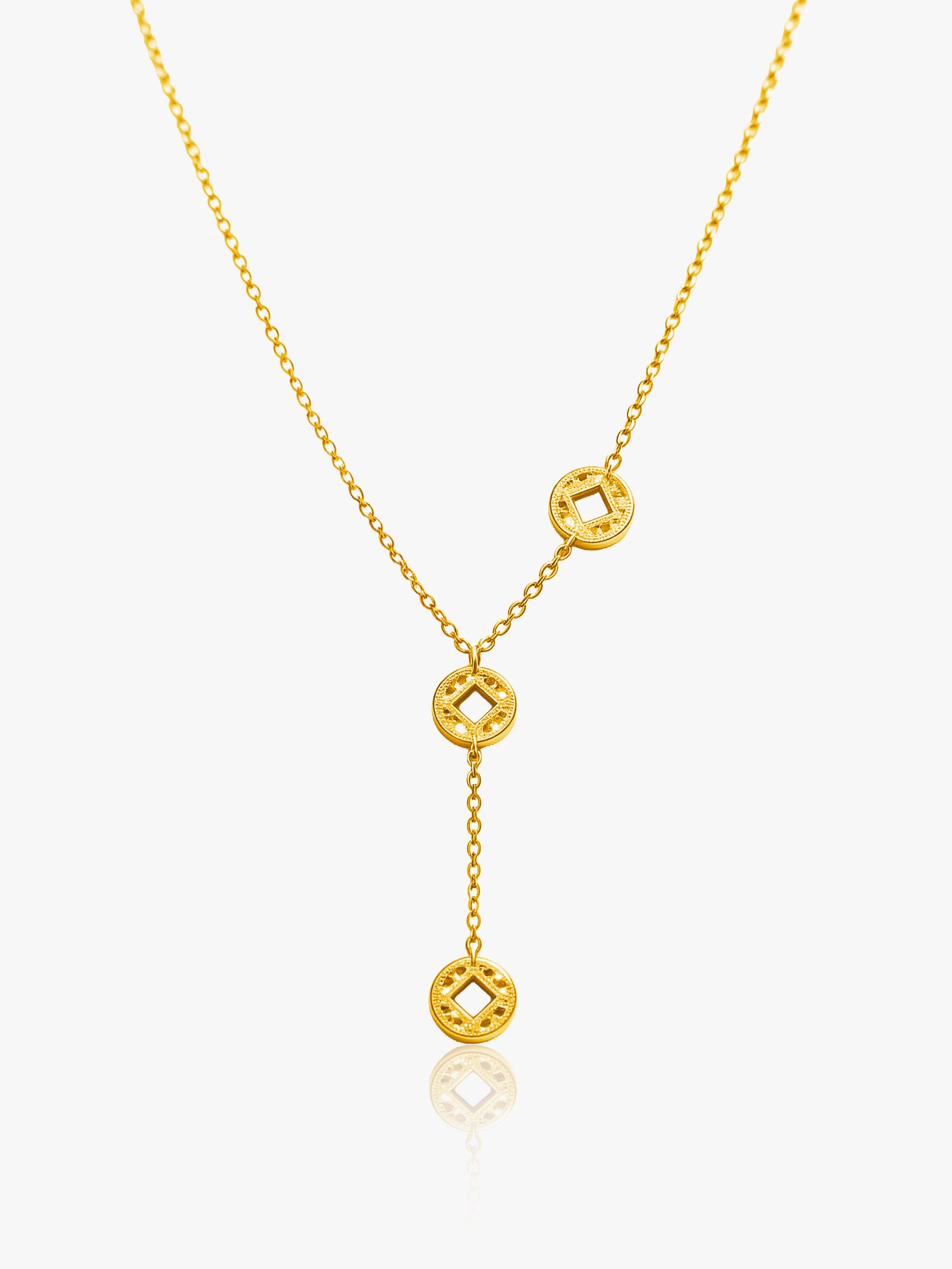 916 Gold Prosperity Coin Set Chain