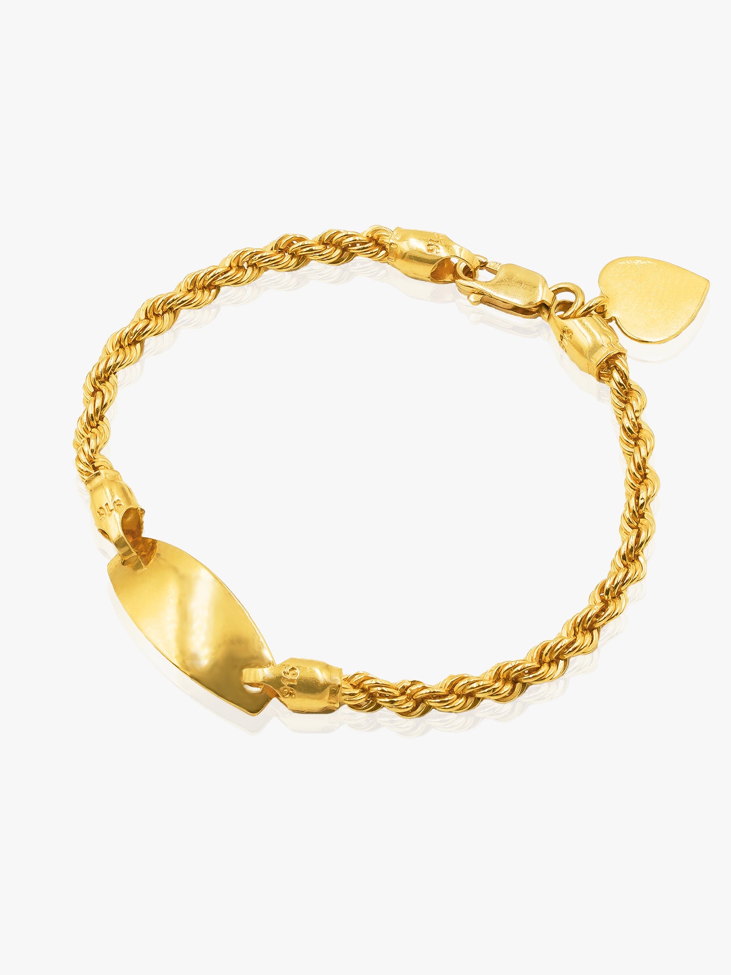 916 Gold Rope Plaques Bracelet