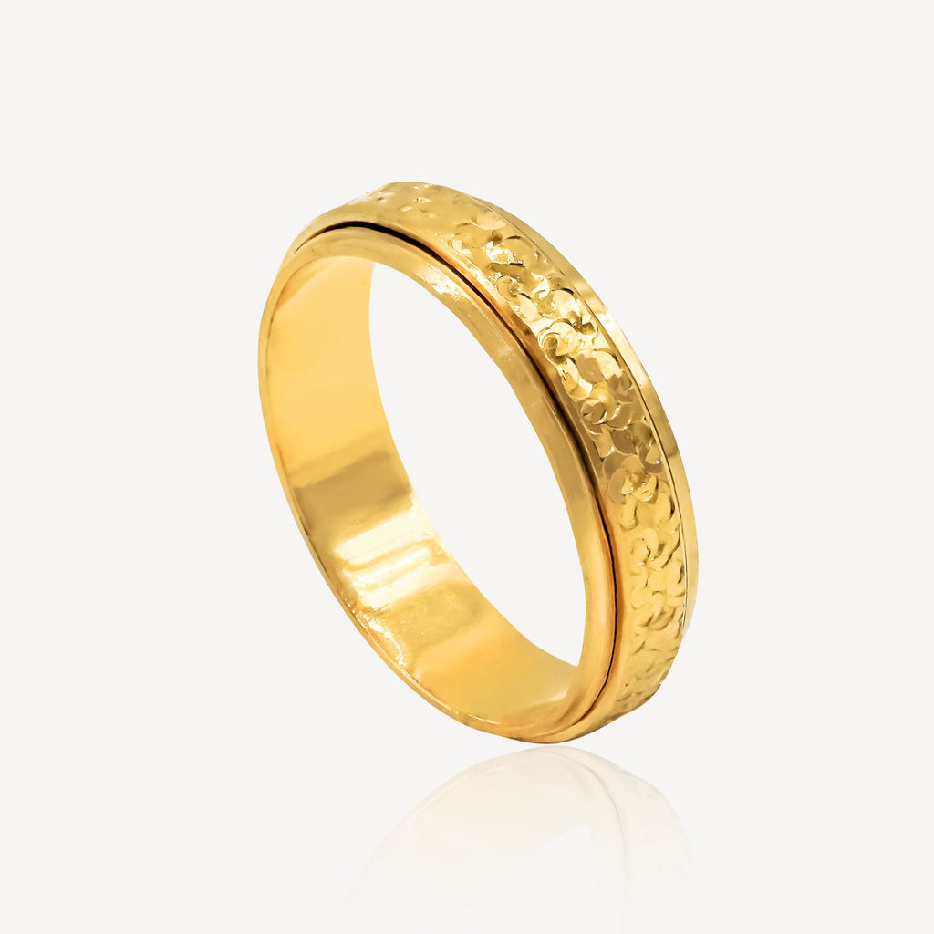 916 Gold Rotate Crush Ring - Top Gold Shop Gold Jewellery in singapore