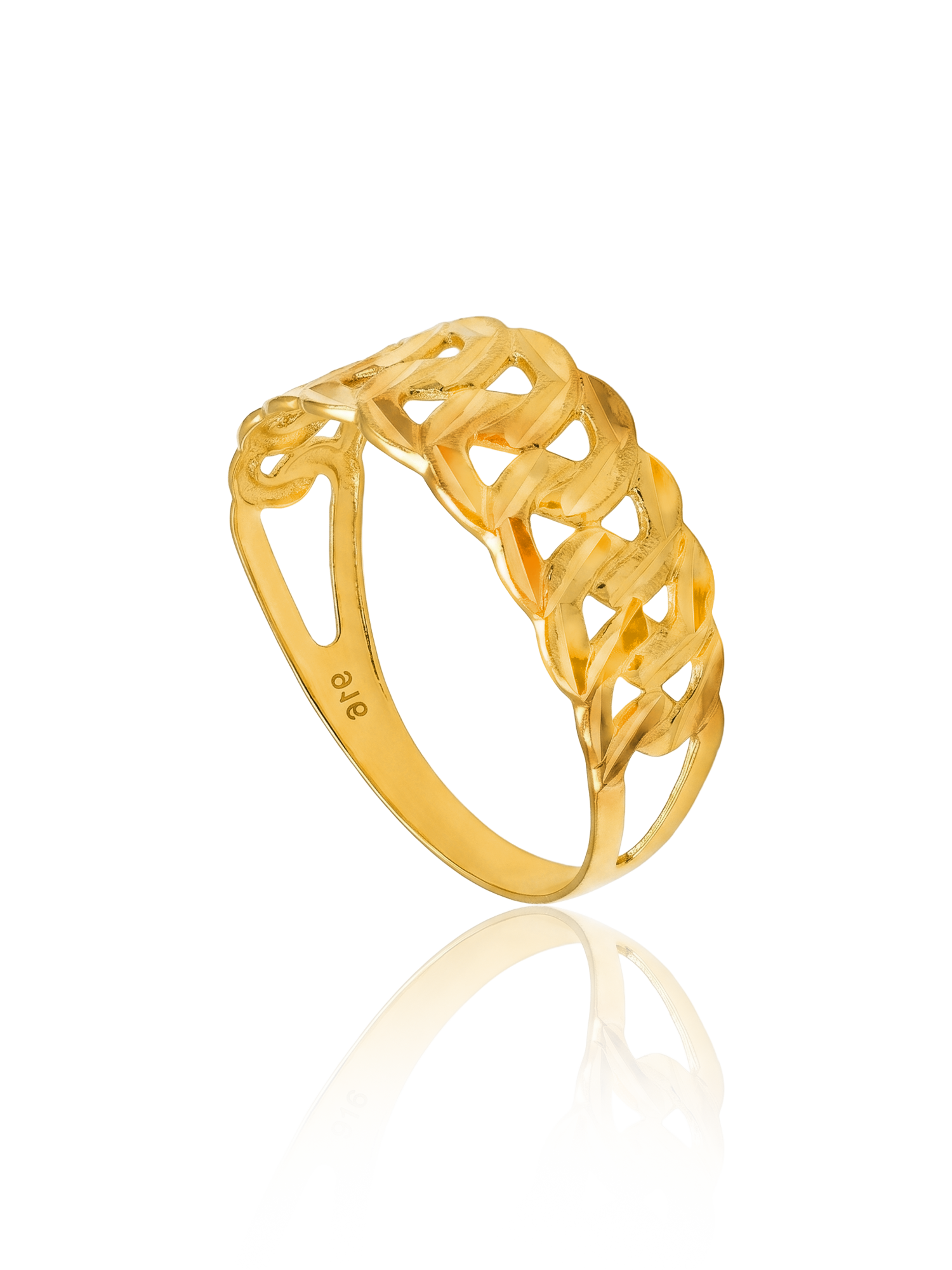 916 Gold Shinny Lipan Ring
