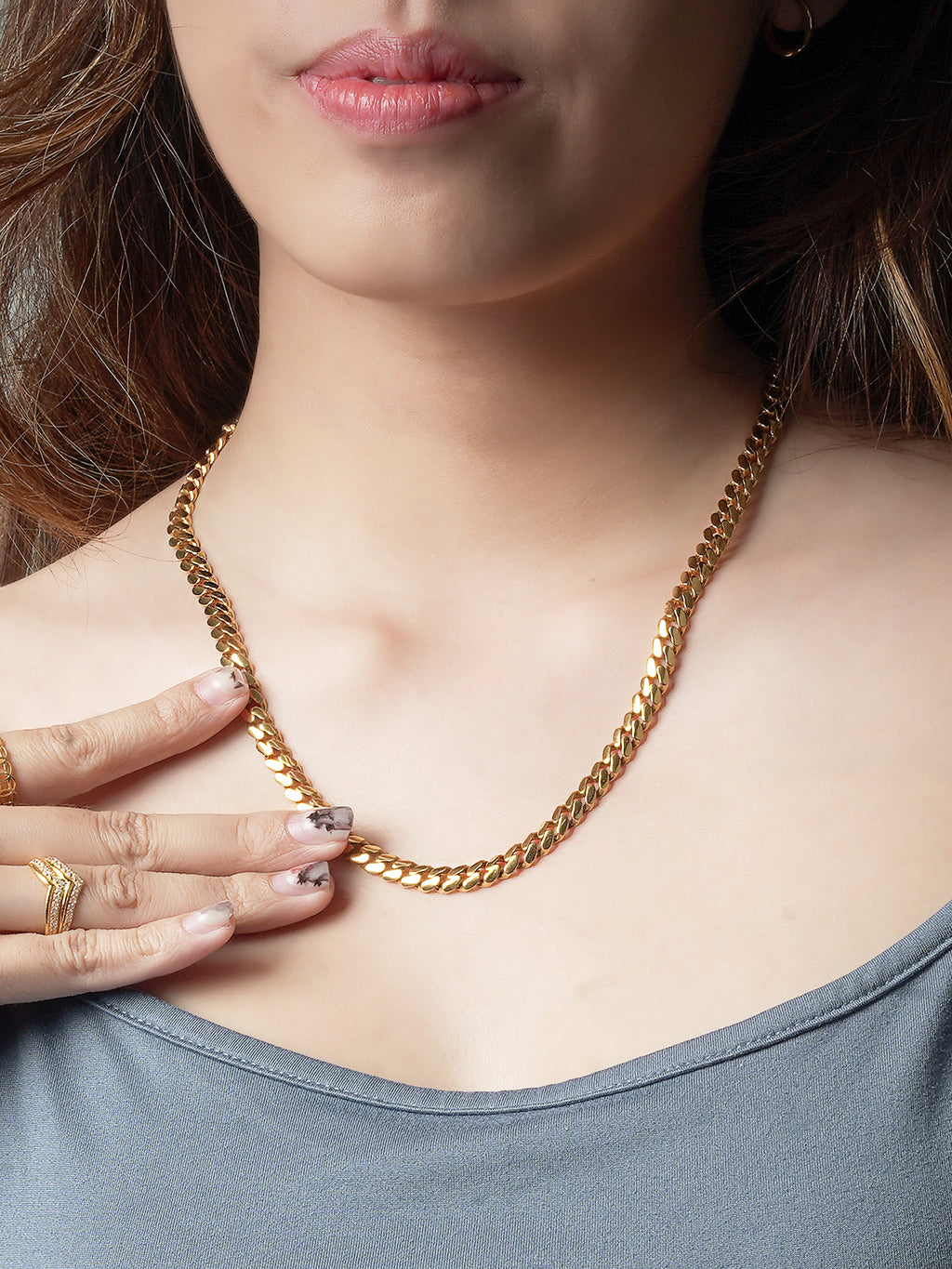 916 Gold Shiny Cuban Chain