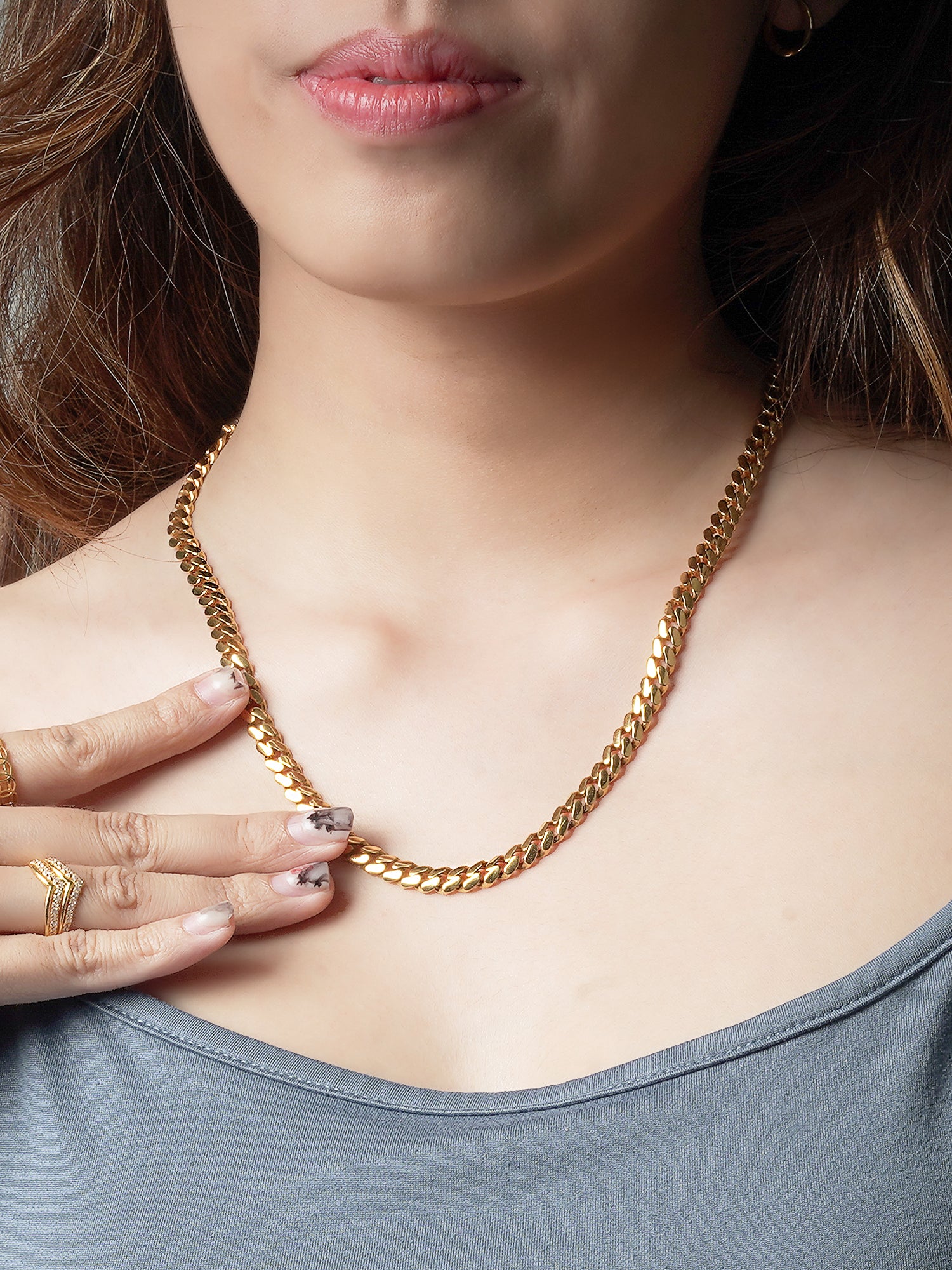 916 Gold Shiny Cuban Chain