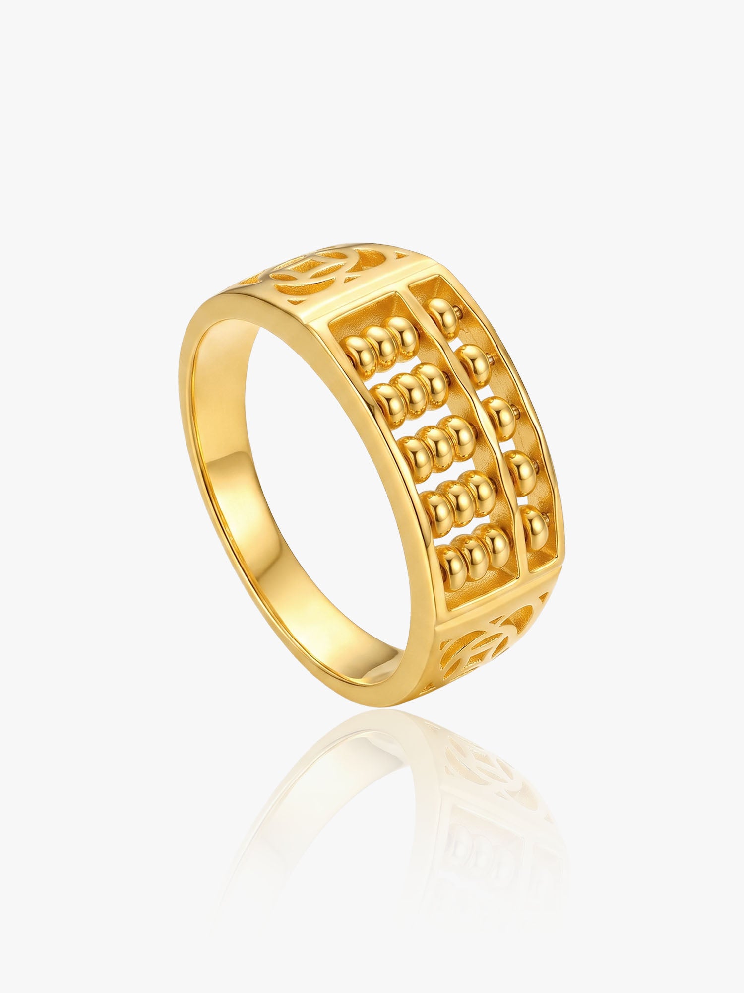 916 Gold Sided Coin Abacus Ring