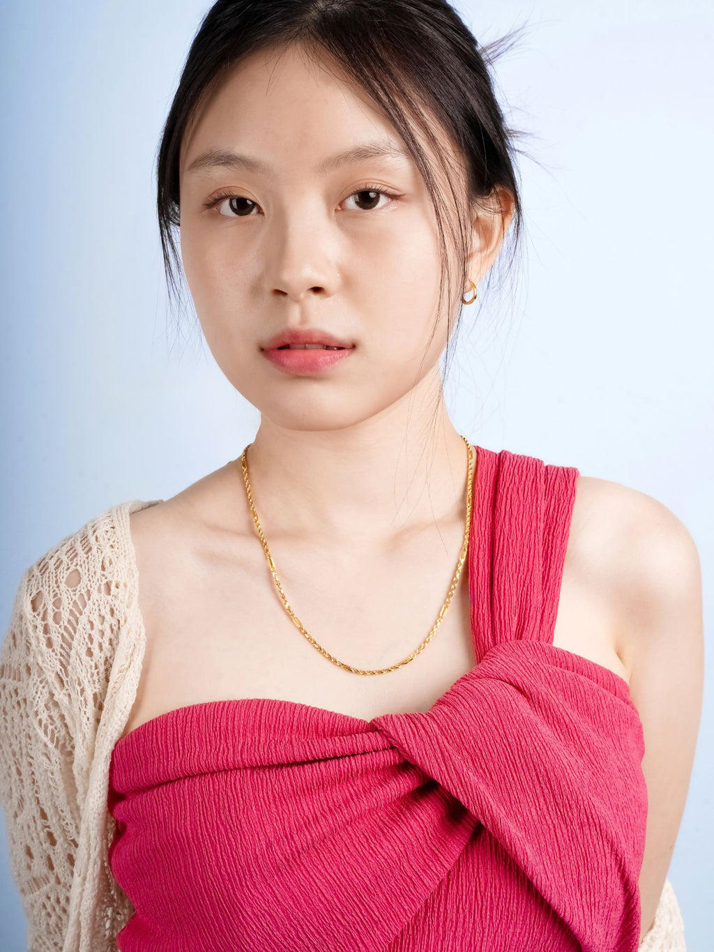 916 Gold Solid Clips Necklace