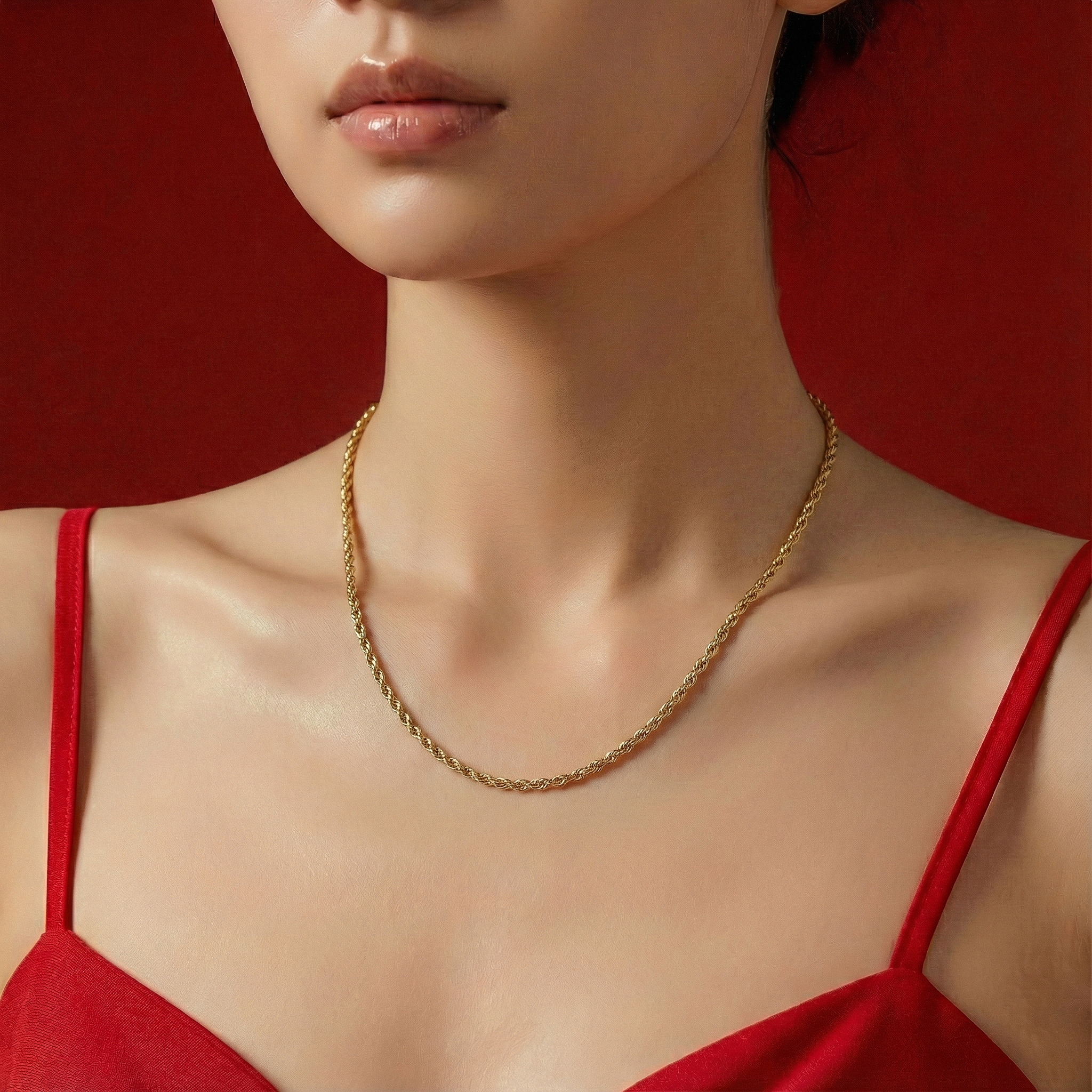 916 Gold Solid Rope Chain (3.45mm)