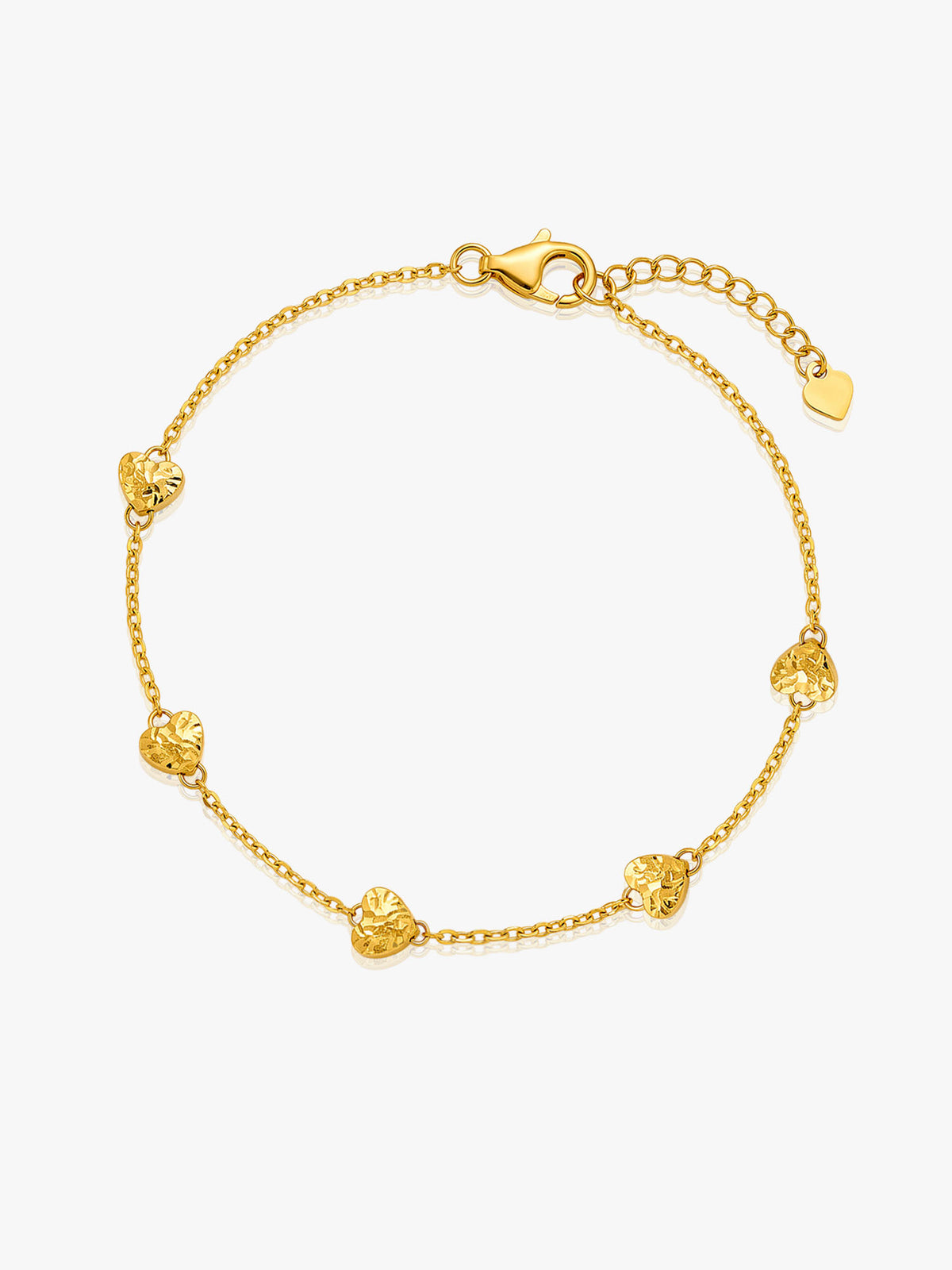 916 Gold Sprinkle Heart Bracelet
