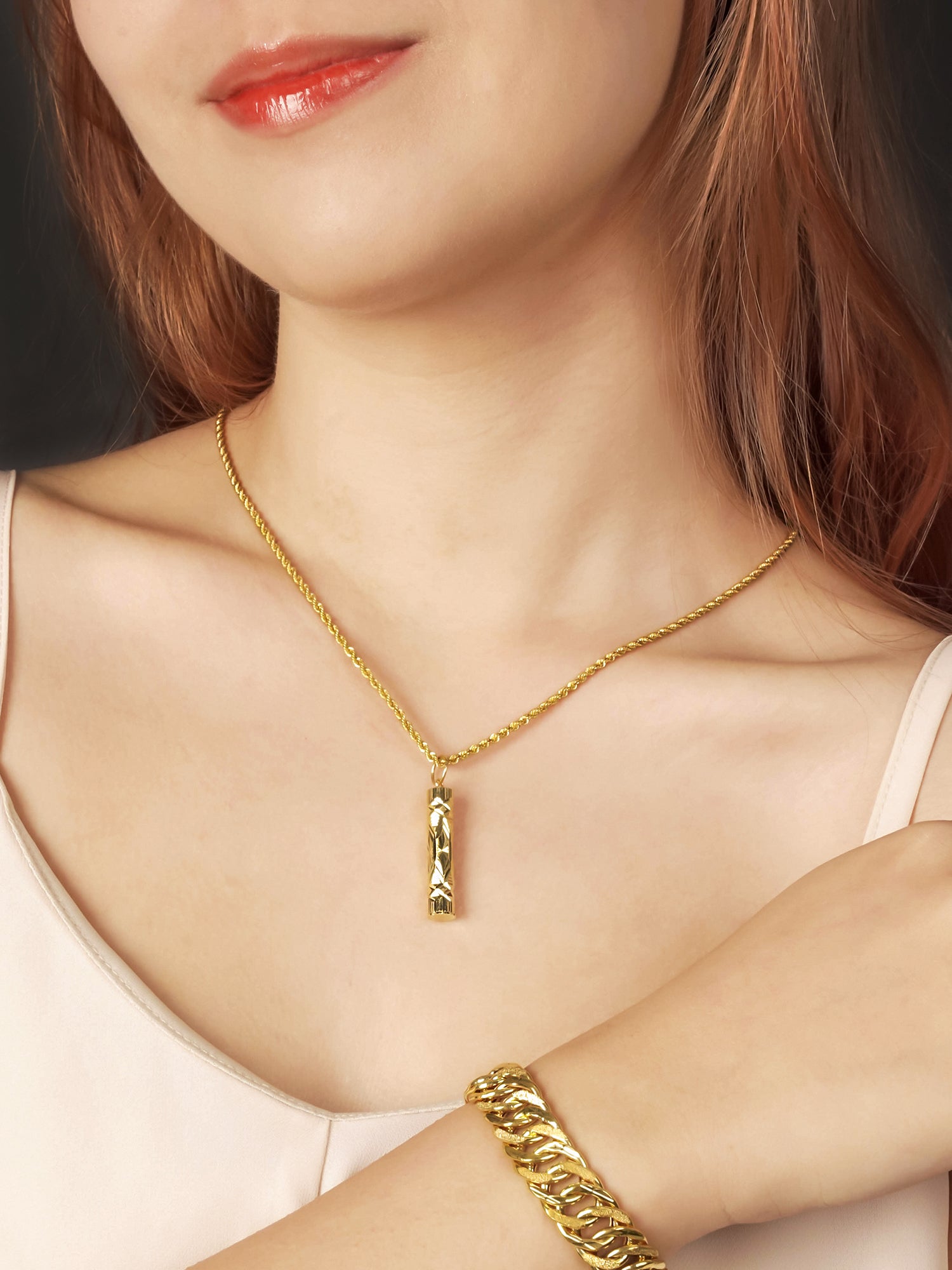 916 Gold Stick Pendant