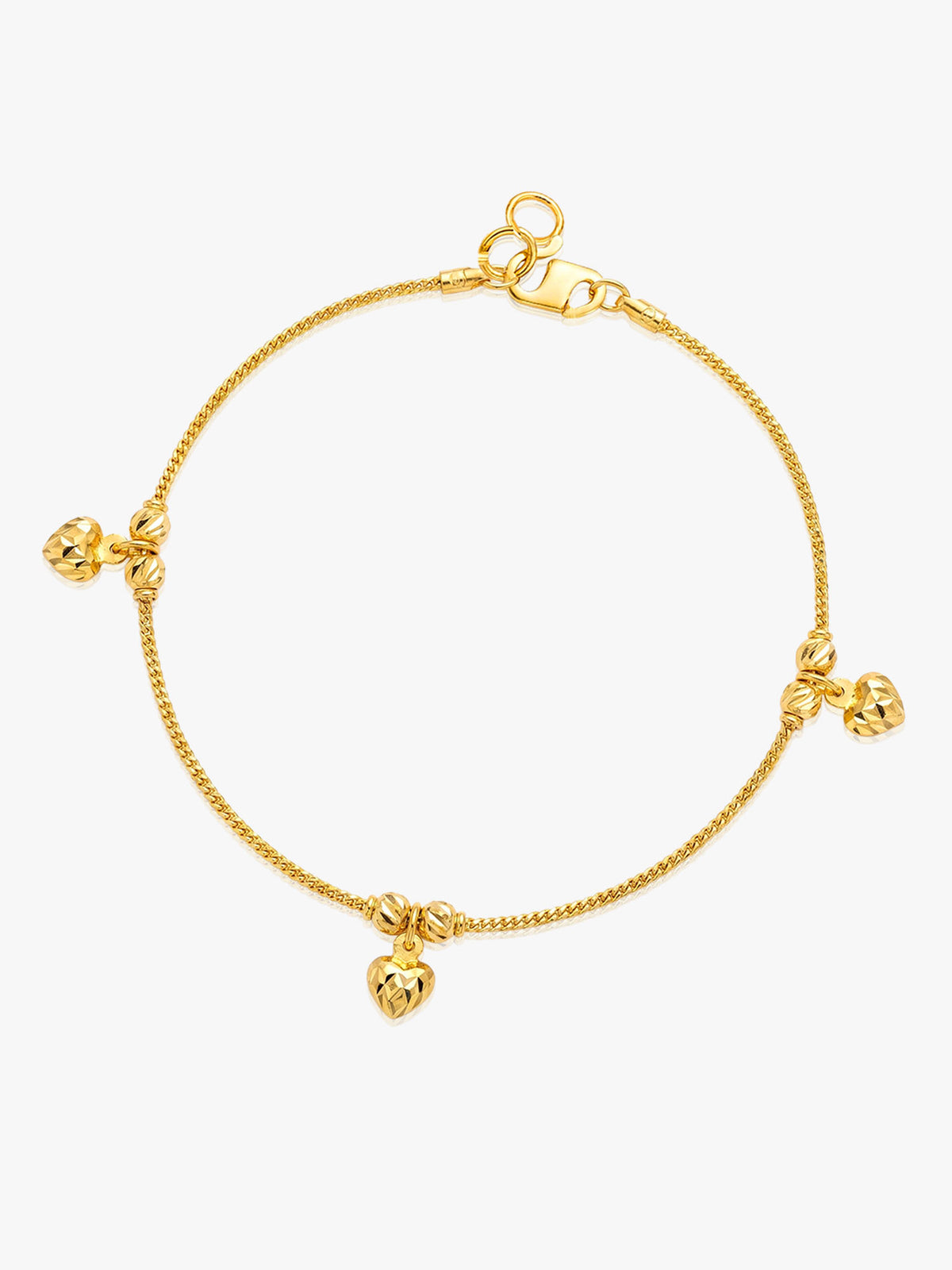 916 Gold Sweetheart Dangle Bracelet