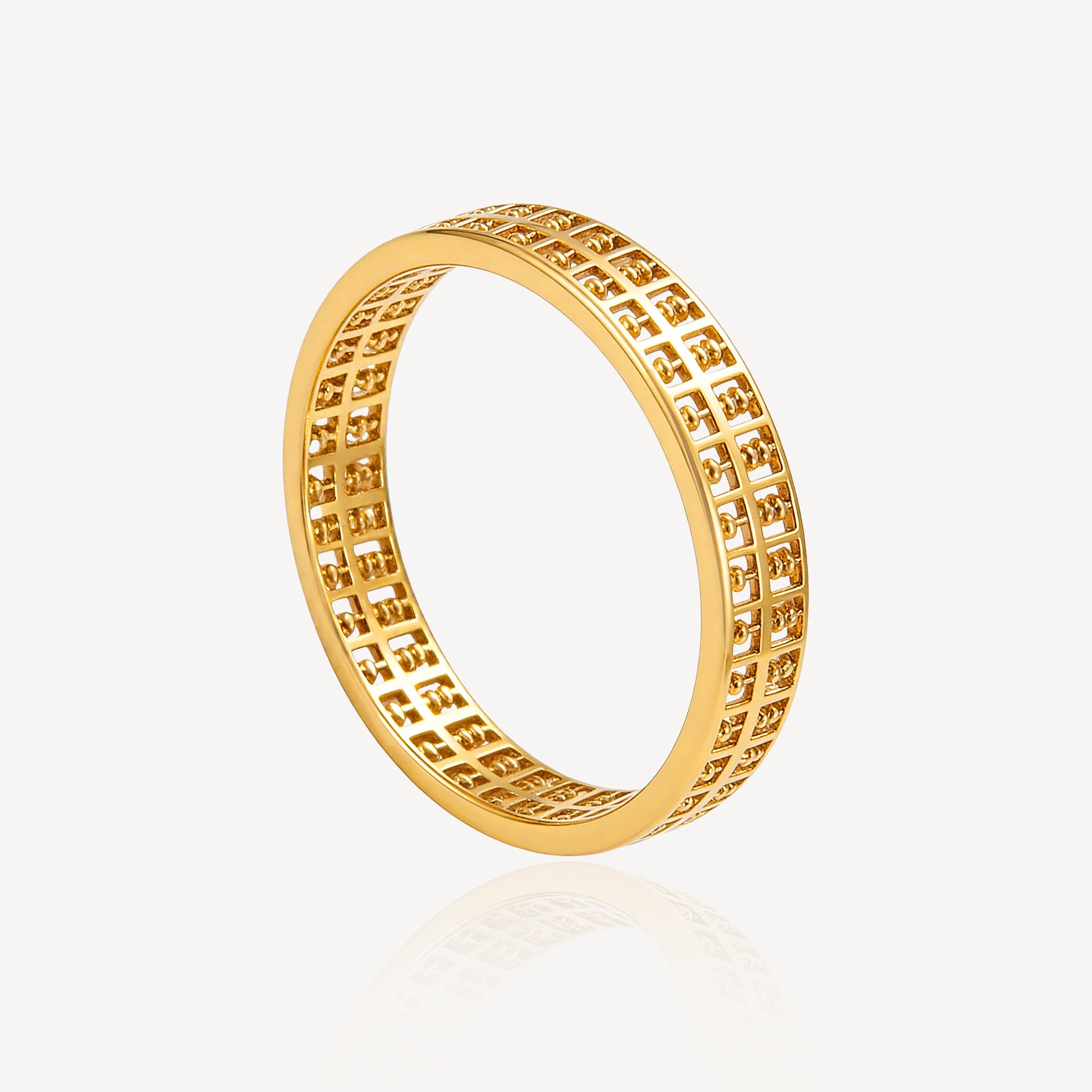 916 Gold Thin Abacus Ring (Smooth) - Top Gold Shop Gold Jewellery in singapore