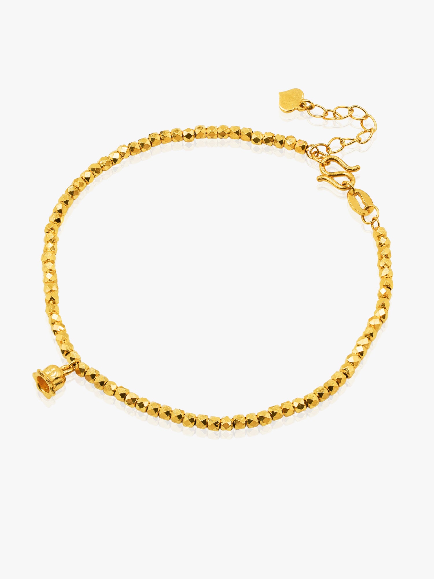 999 Gold Tiny Bell Bracelet