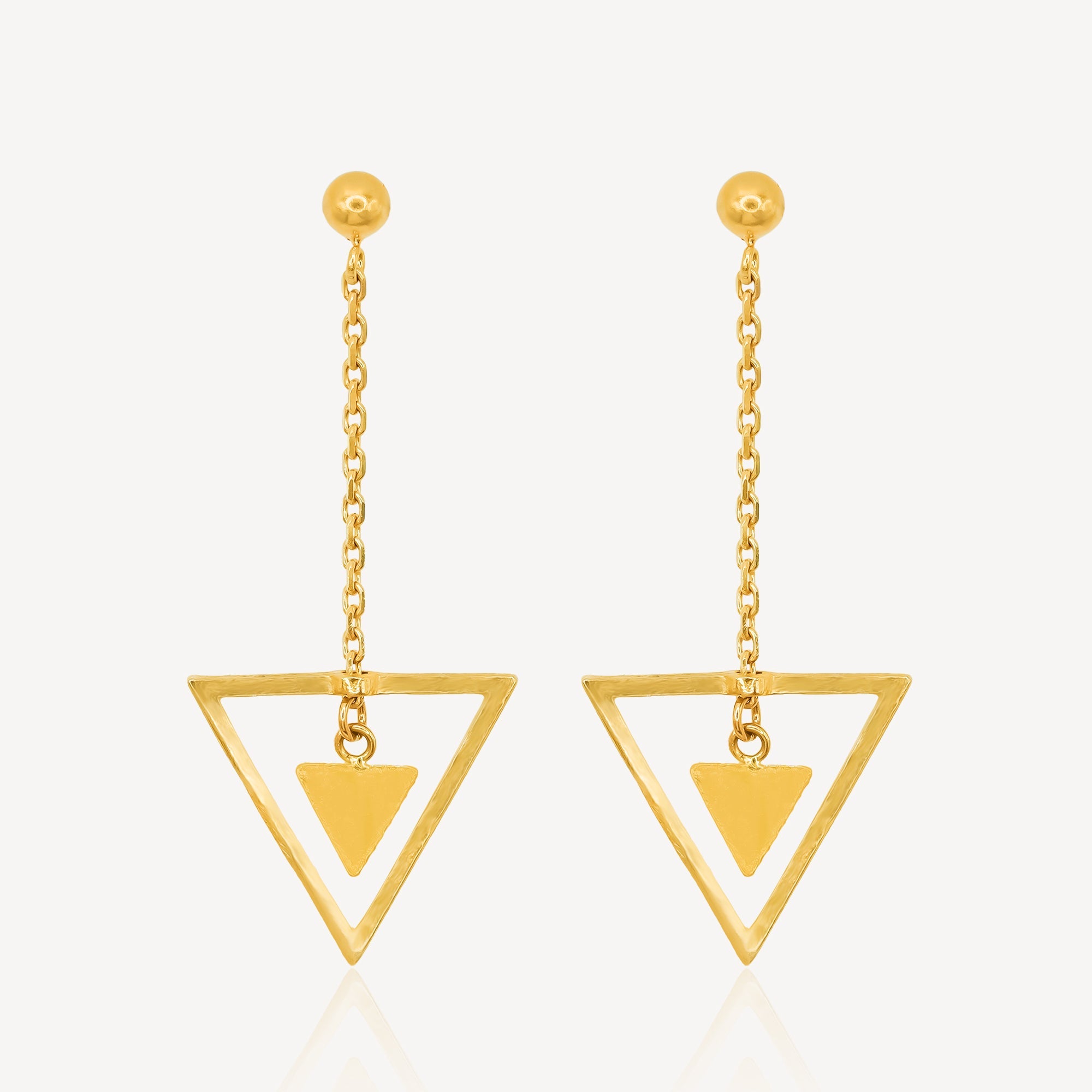 916 Gold Triangle Earring