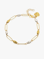 916 Gold Clam Link Bracelet
