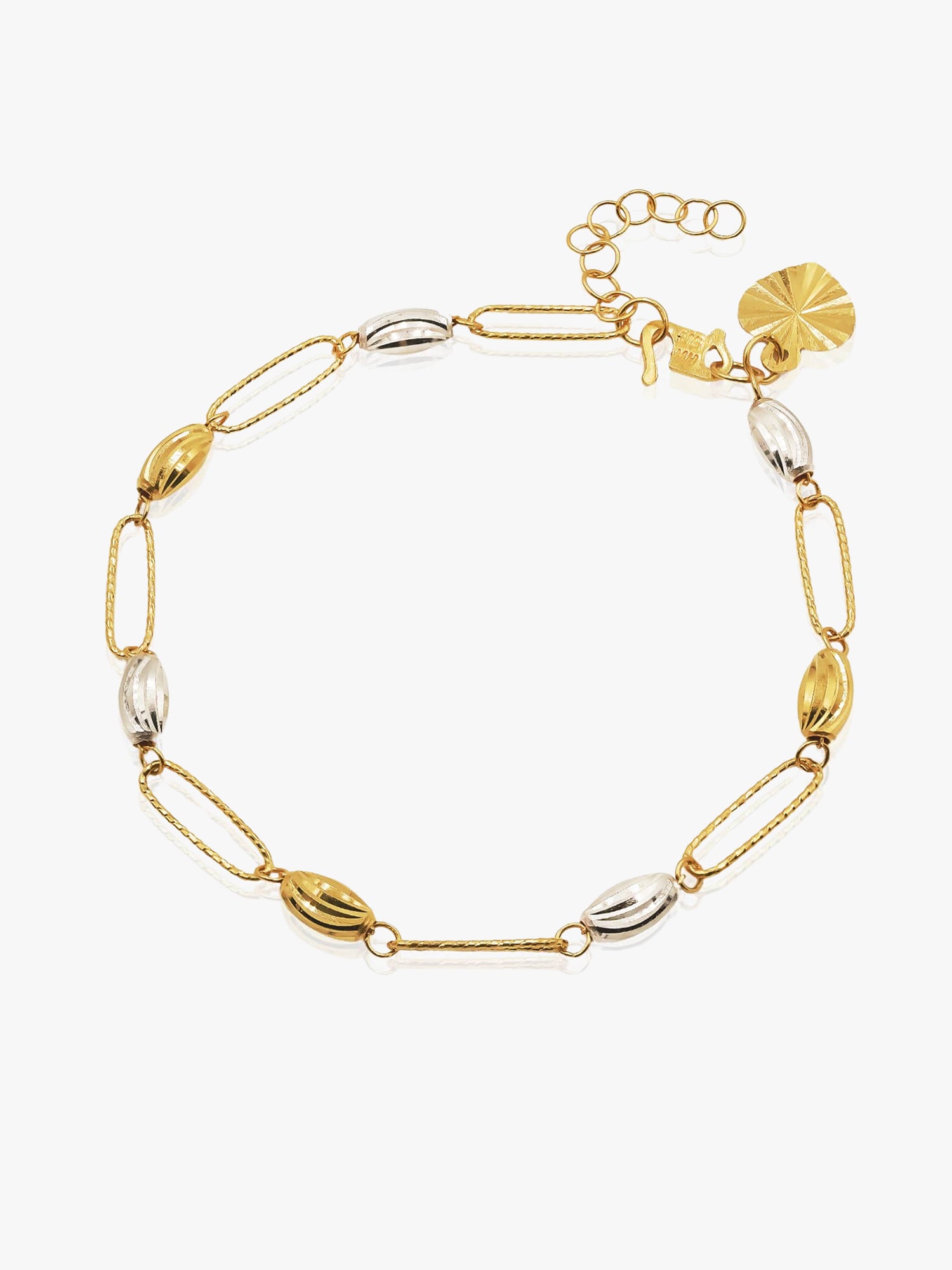 916 Gold Clam Link Bracelet