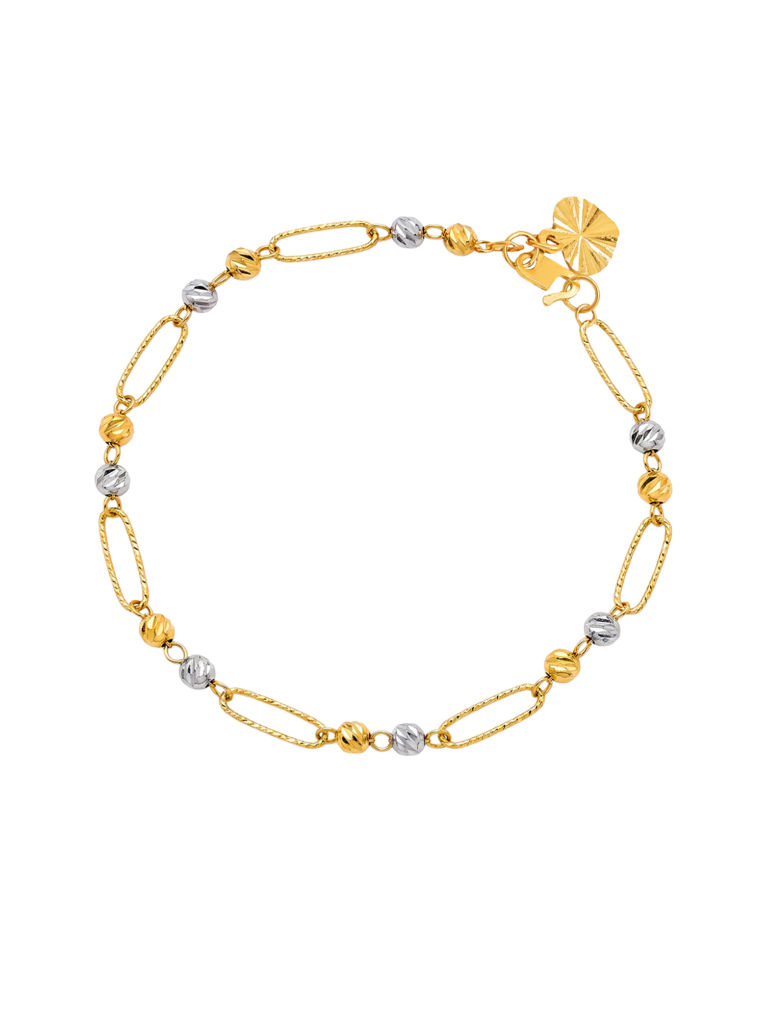 916 Gold Two-Tone Charm Orb Bracelet