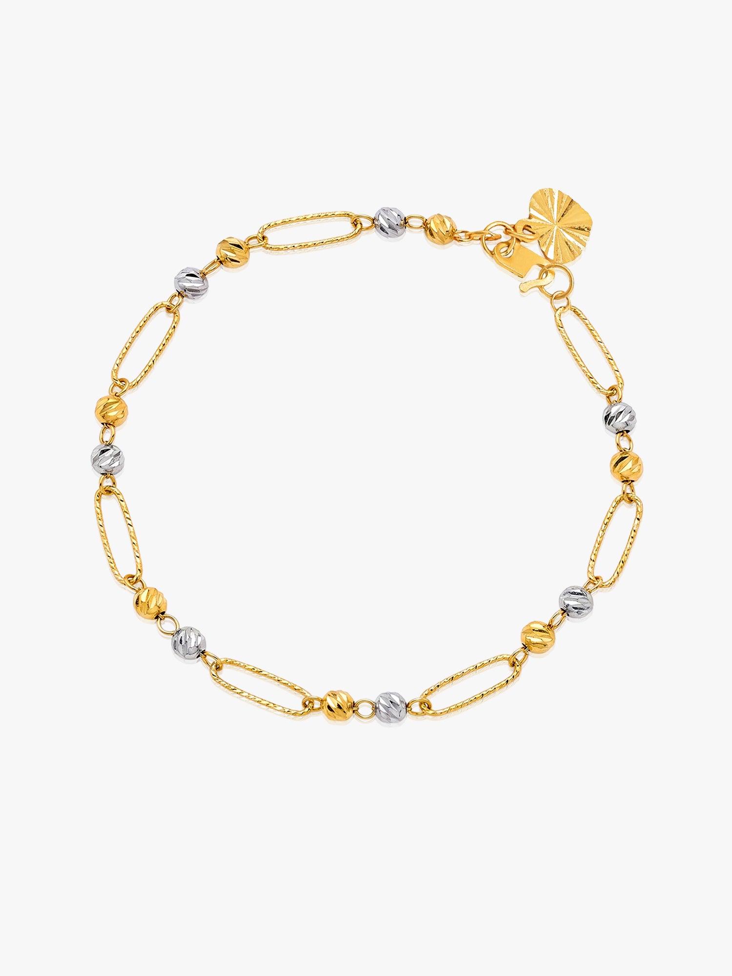 916 Gold Two-Tone Charm Orb Bracelet