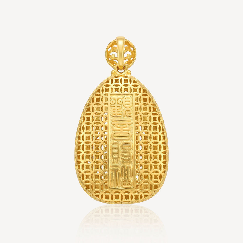916 Gold Two Tone Guan Yin Pendant