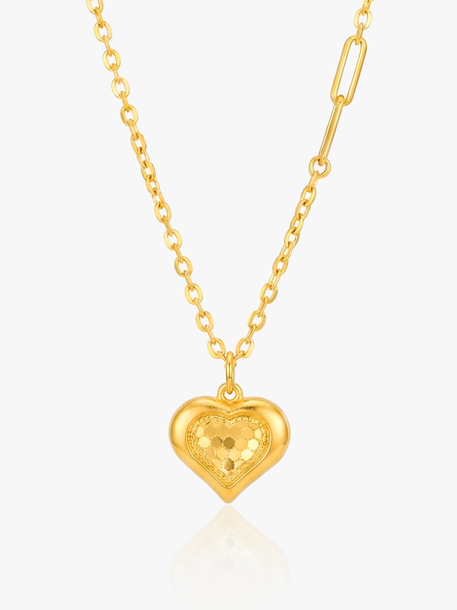 916 Gold Hearts in Love Chain Set