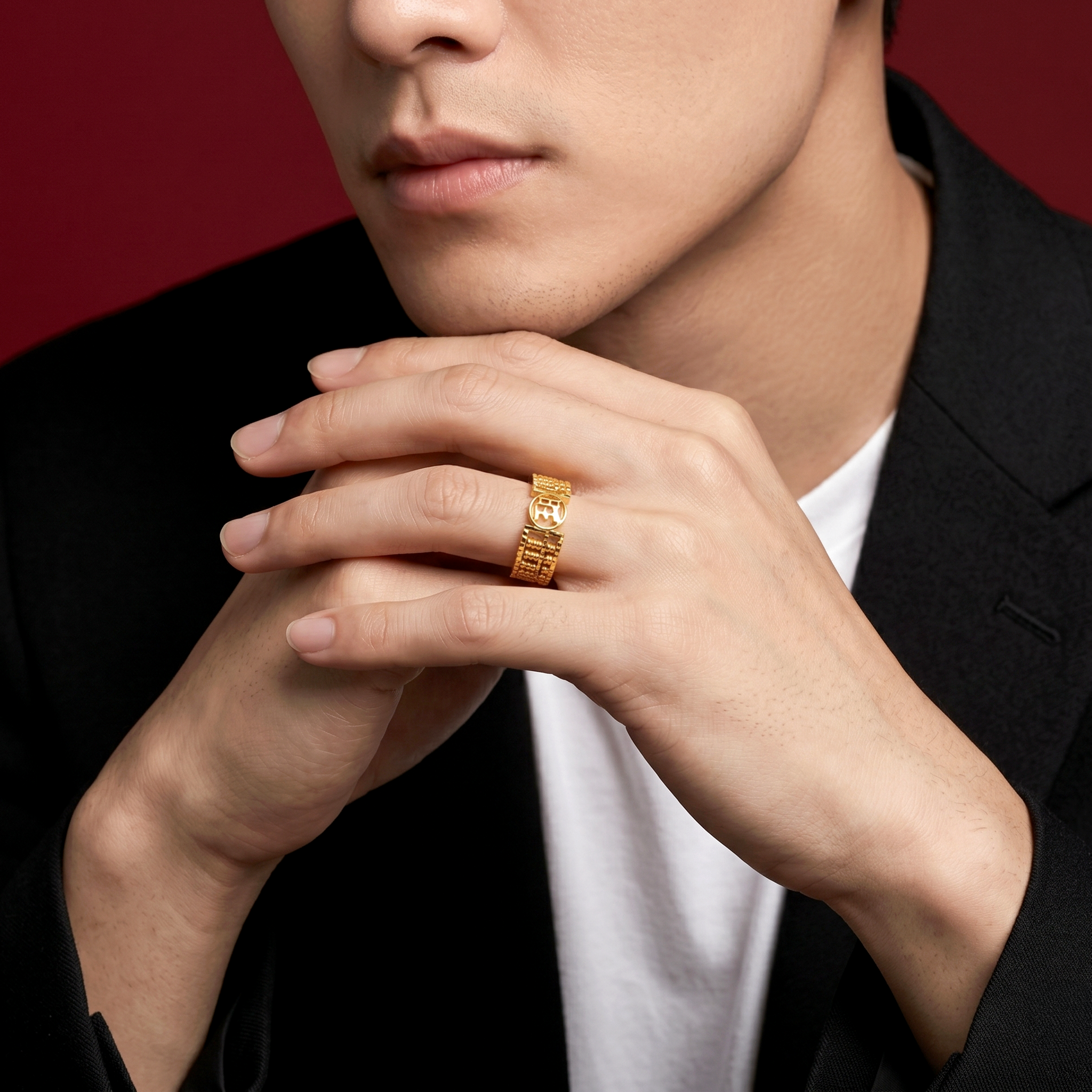 916 Gold 旺旺旺 Abacus Ring