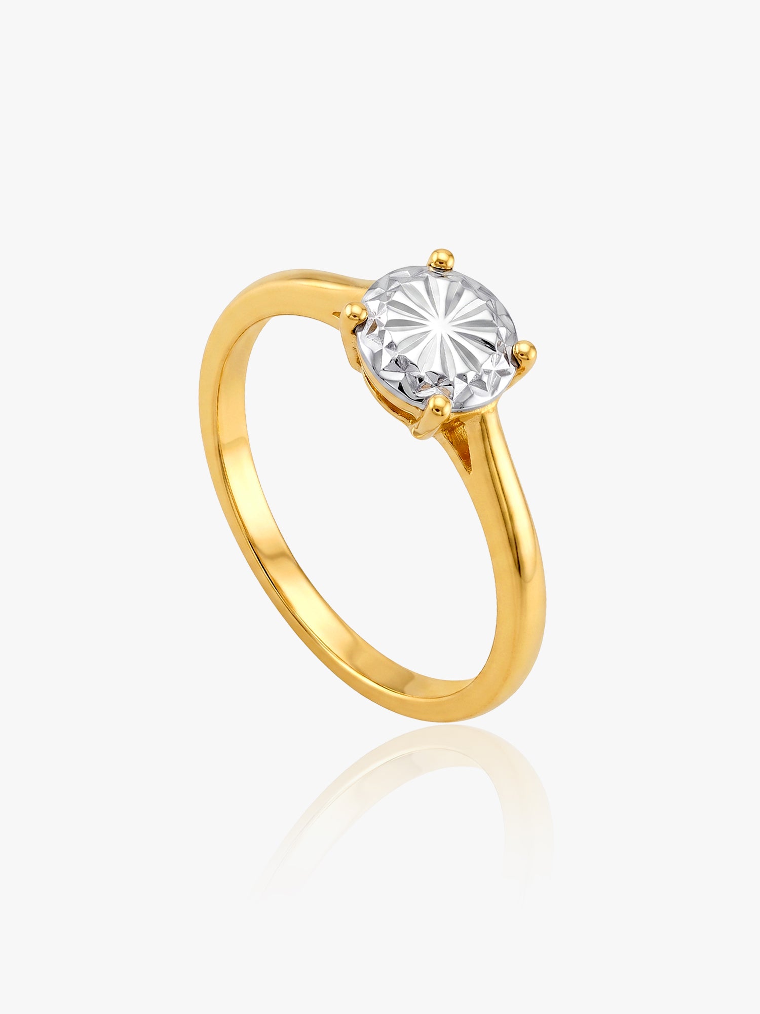 916 Gold Aurora Solitaire Ring