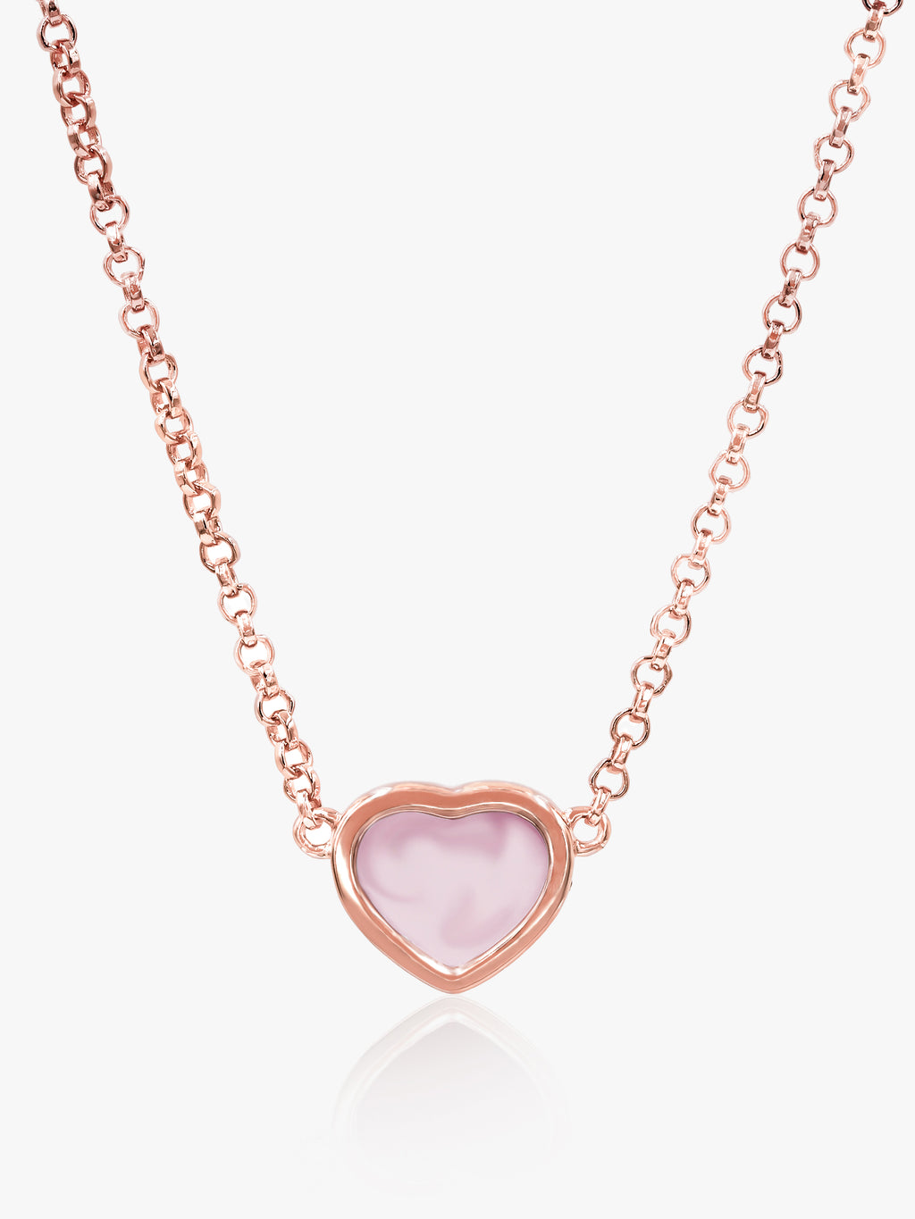 925 Rose Gold Pink Heart Necklace