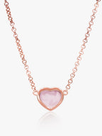 925 Rose Gold Pink Heart Necklace