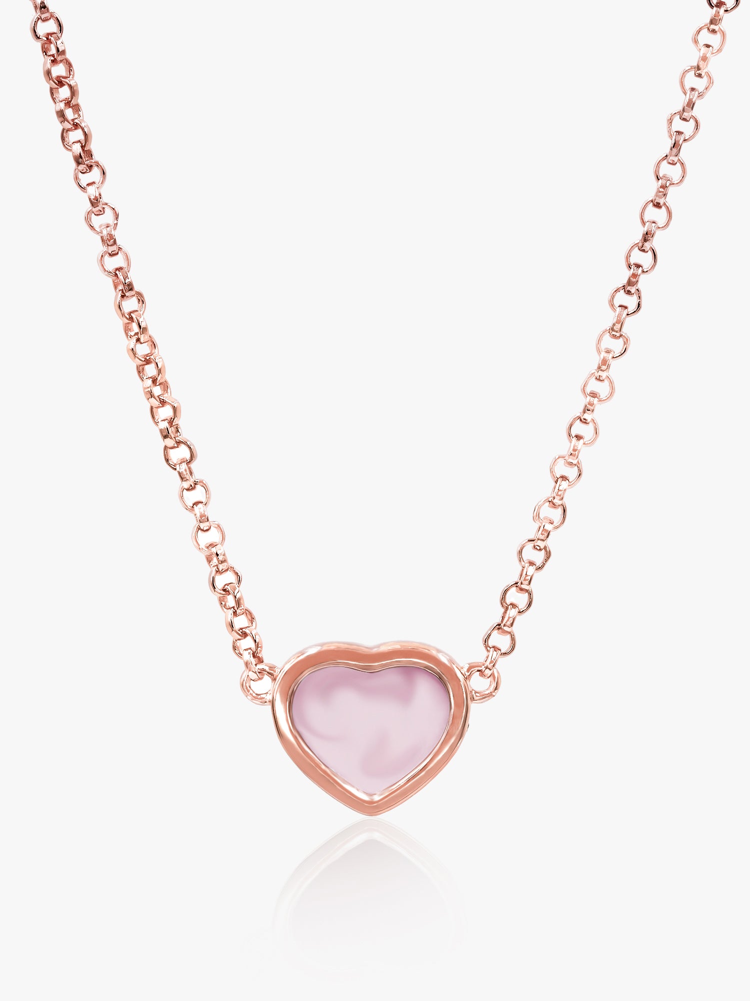 925 Rose Gold Pink Heart Necklace