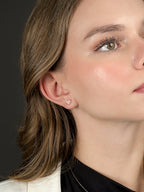 925 Rose Gold CZ Heart Earring