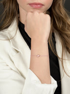 925 Rose Gold Pink Heart Bracelet