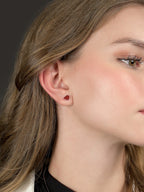 925 Rose Gold Red Heart Earring