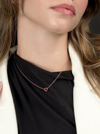 925 Rose Gold Red Heart Necklace
