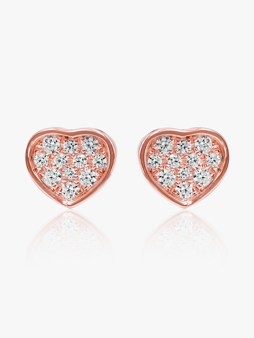925 Rose Gold CZ Heart Earring