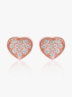 925 Rose Gold CZ Heart Earring