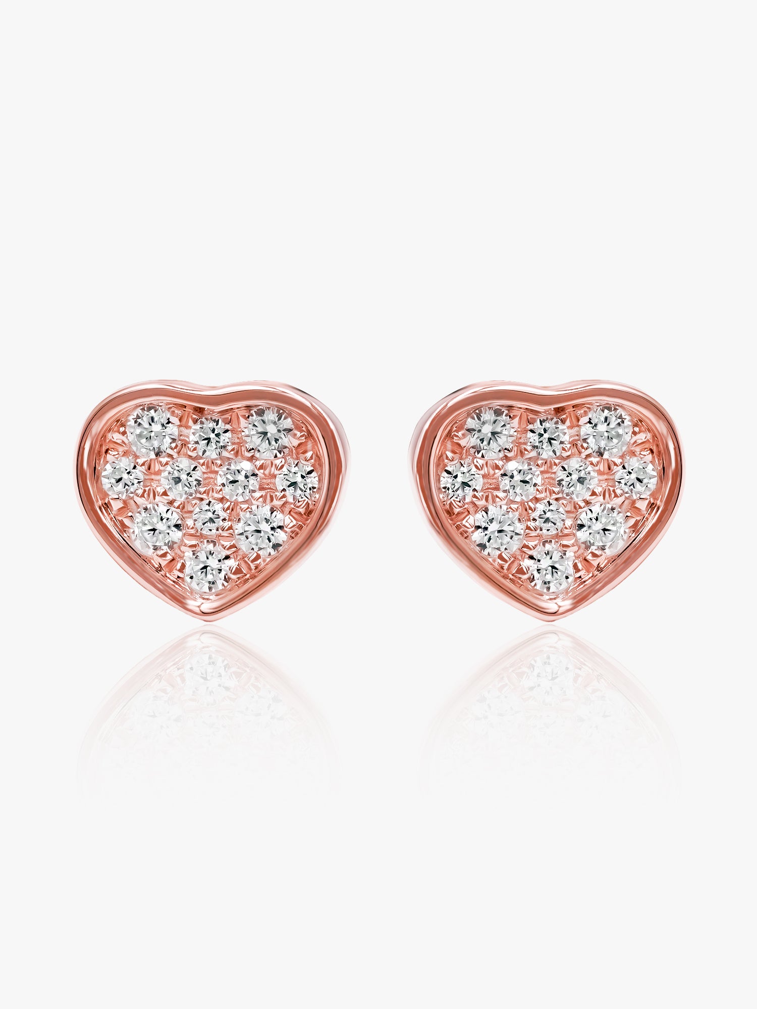 925 Rose Gold CZ Heart Earring