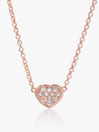 925 Rose Gold CZ Heart Necklace